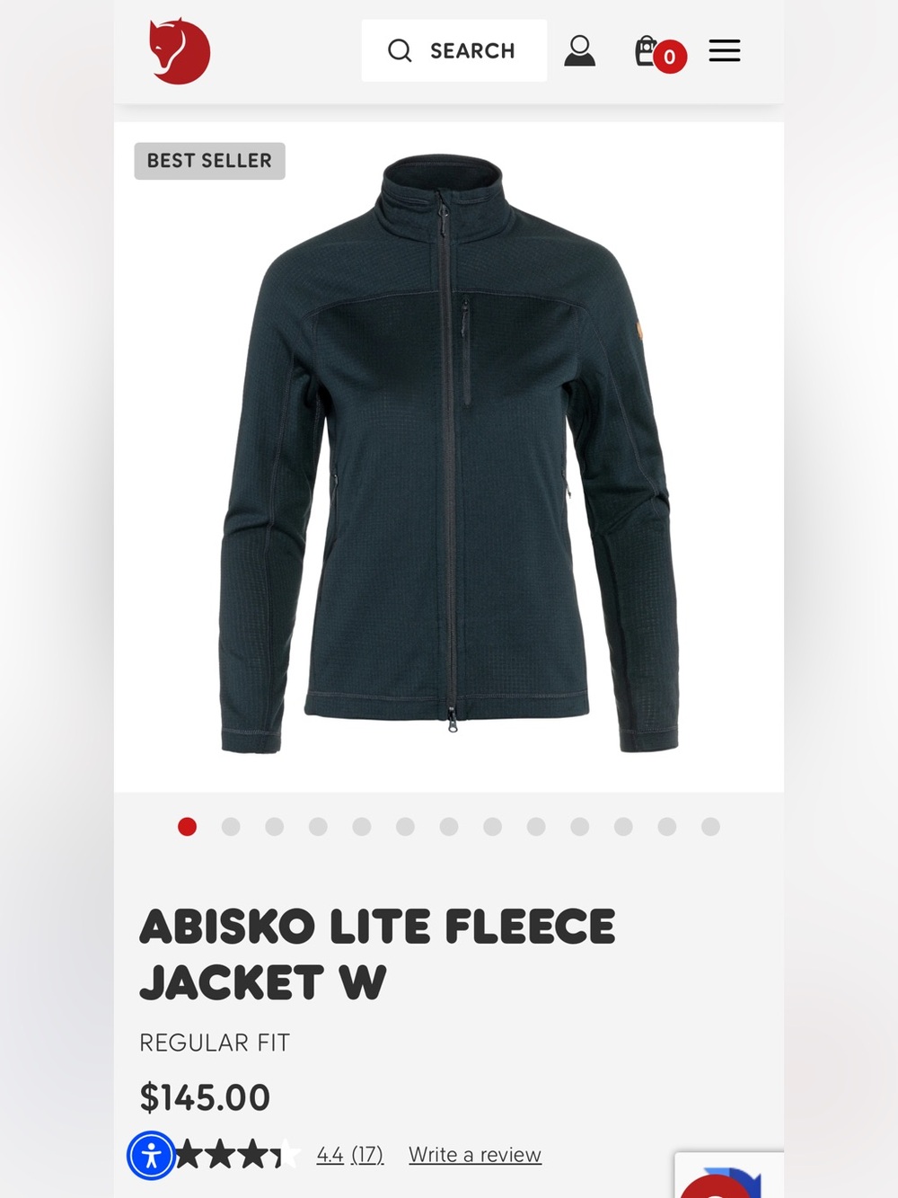 FjallRaven Abisko Lite Fleece Jacket W Large in Dark Navy - FjallRaven Jacket L - Picture 3 of 16